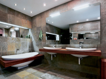 batroom wall tiles applications by stone veneers